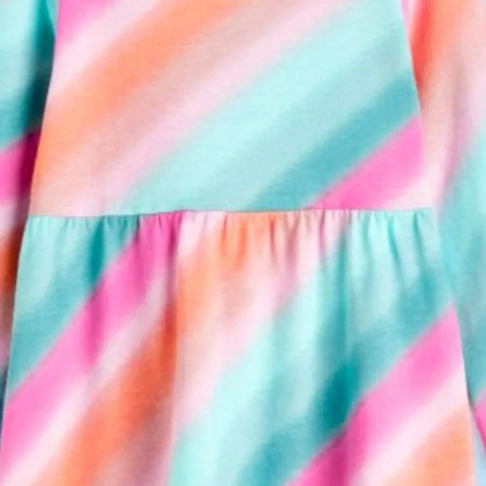 H&M Paint Stripes Full Sleeve dress 100% Cotton Airy & Sting free summer - Picture 3 of 5